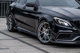 TAKD Carbon Dry Carbon Fiber Side Skirts for Mercedes Benz C Class W205 C300 C43 C63 C63S 2015-21 Coupe 2 Door Sedan 4 Door